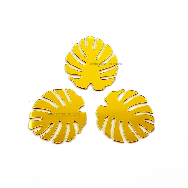 Monstera Leaf Gold Acrylic cutout- 3 pcs