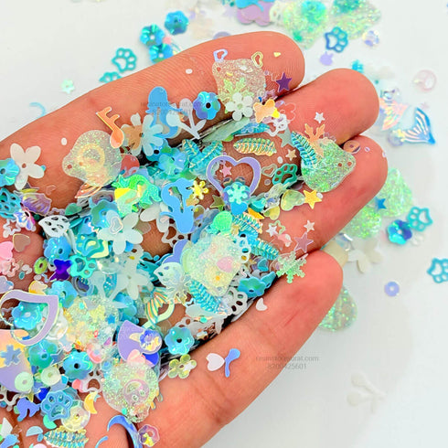 Aqua Blue Mix Design Shakers - M4