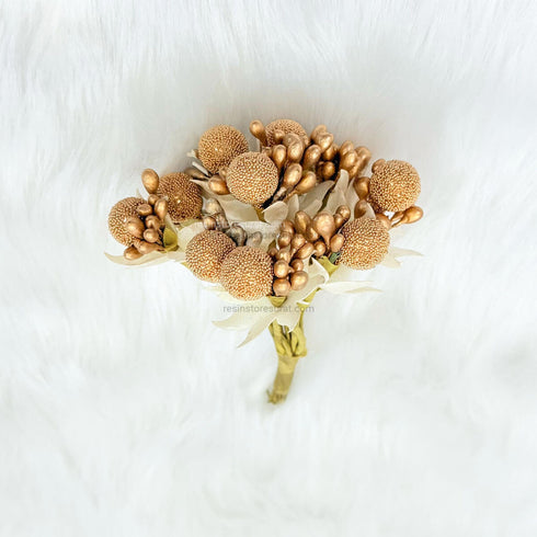 Pollens ball Gold artificial flower bunch