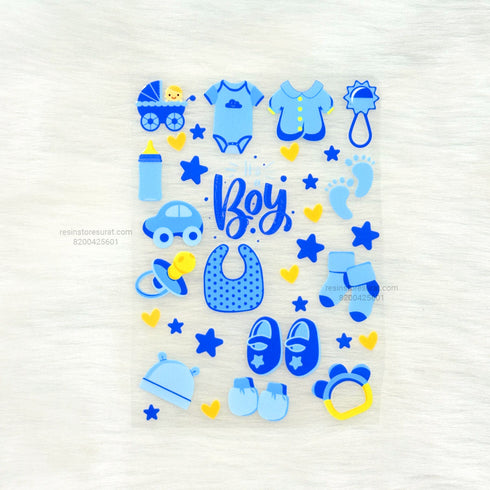 Baby Boy 3D UV Sticker Sheet - A6