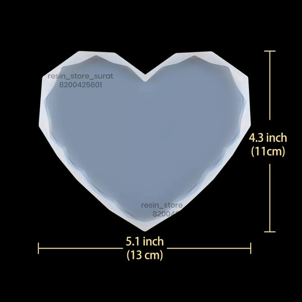 5*4.5 inch Diamond cut heart shape