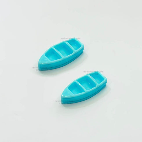 Small Blue Boat Miniature - 2 Pcs