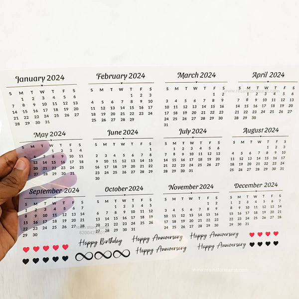 Calendar 2024 - A4 Insert Sheet