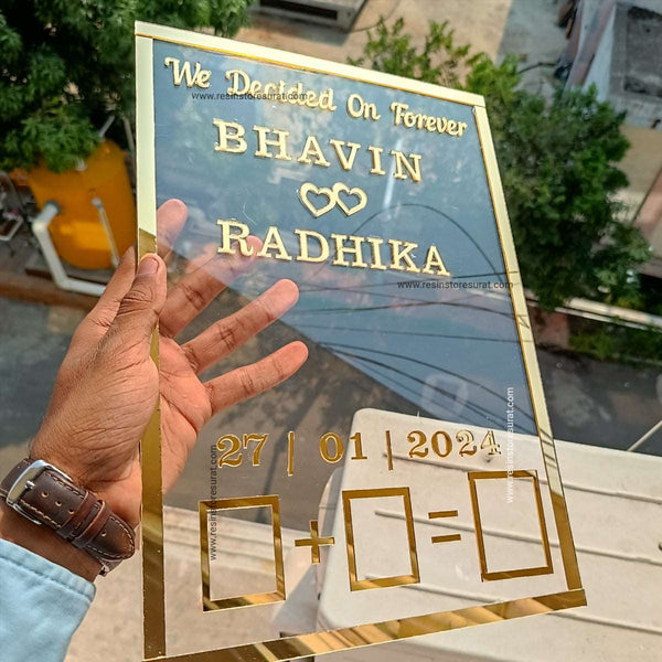 Couple Fingerprint Frame Acrylic Cutout Transperent