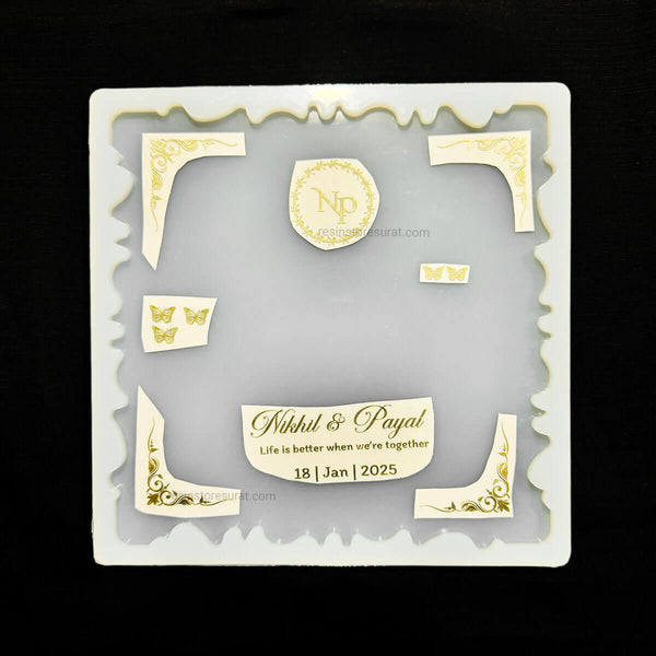 Customized Metal Sticker for Couple Frame With Border Design