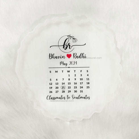 Initial logo & Couple name with calendar - Custom Insert Sheet