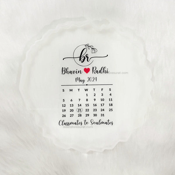 Initial logo & Couple name with calendar - Custom Insert Sheet