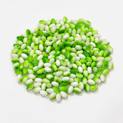 Dual Color Green oval Beads