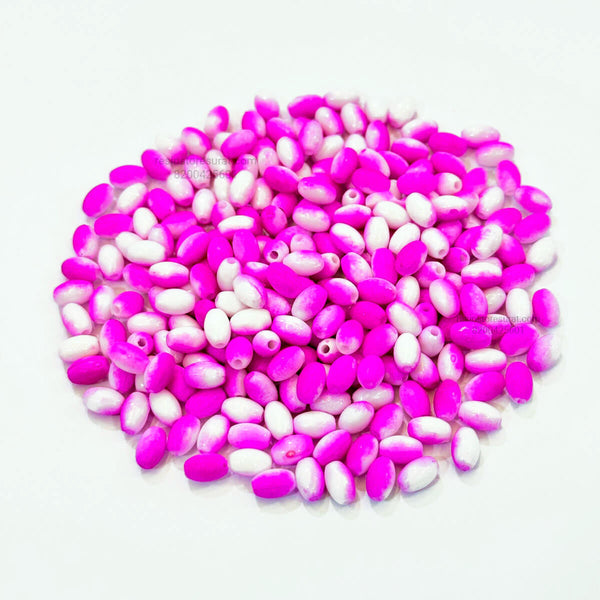 Dual Color Pink oval Beads