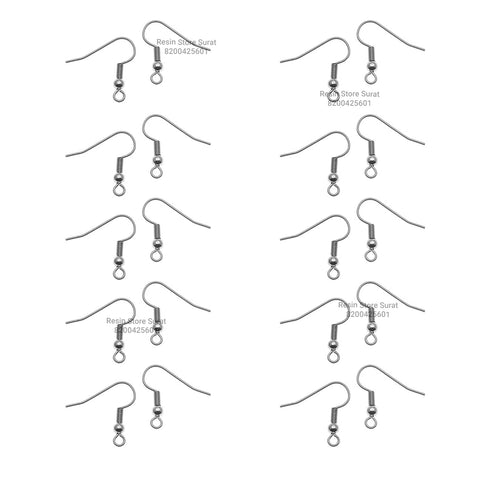 Silver Earing Hook 10 Set