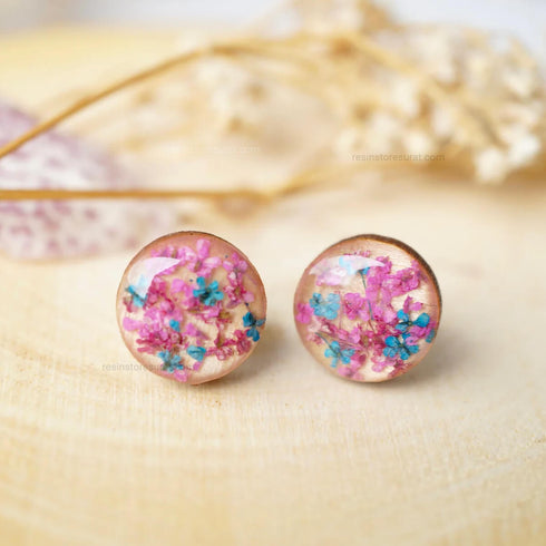 Gold Round Earring Resin Base - 4 pcs