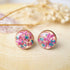 Silver Round Earring Resin Base - 4 pcs