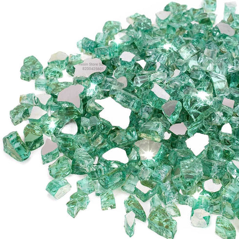 Light Green Firepit Glass