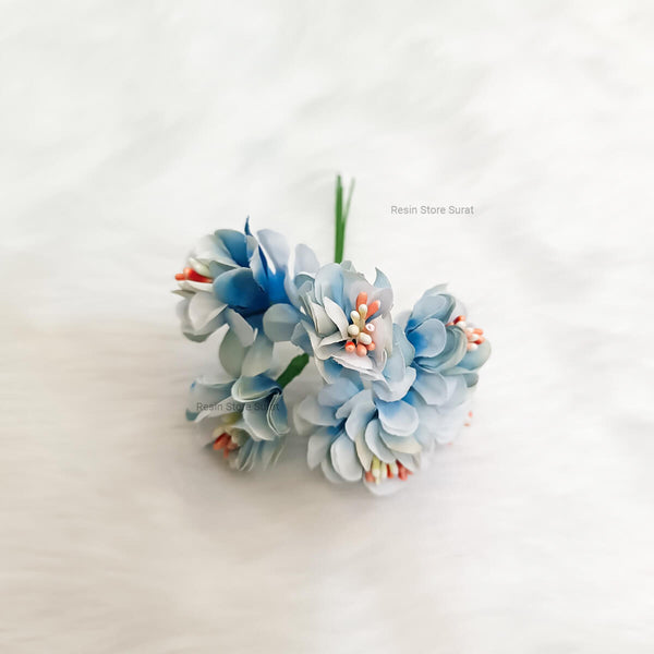 Blue - 6 pcs Set Artificial Flower Bunch