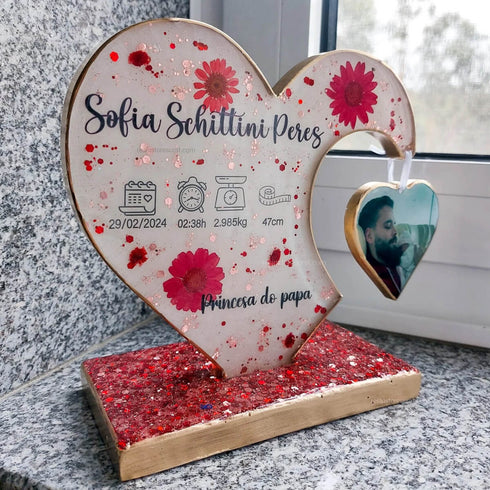 Side Hanging Heart Photo Frame Resin Mould
