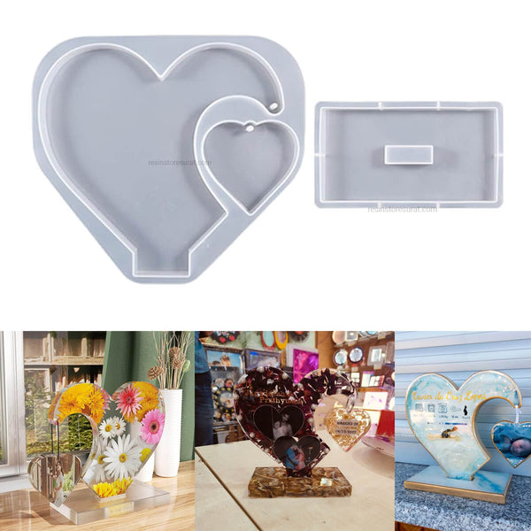Side Hanging Heart Photo Frame Resin Mould