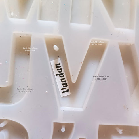 Alphabet Keychain Metal Sticker - 3 Name