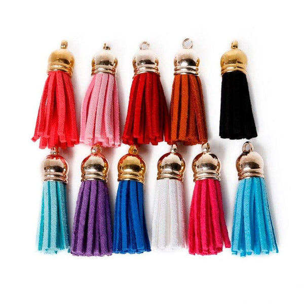 Gold Leather Tassel Pack Of 10