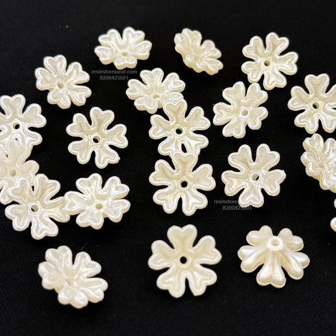 5 leaf White Beads