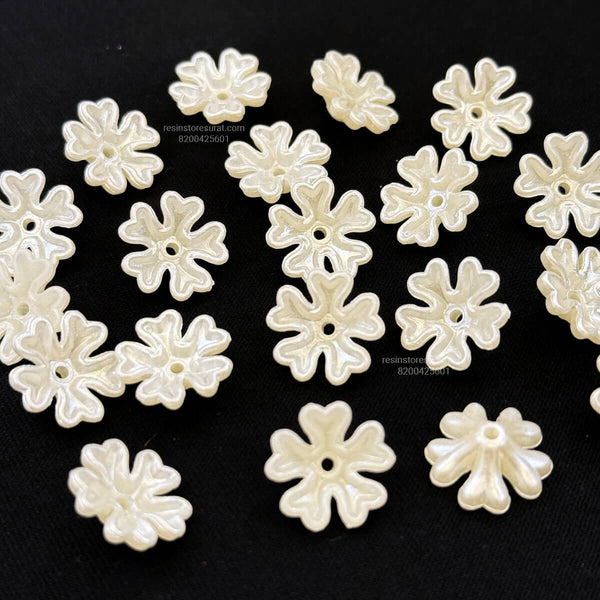 5 leaf White Beads