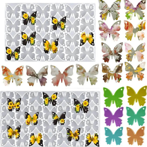 28 Cavity Letter Butterfly Keychain & Pendant Mould