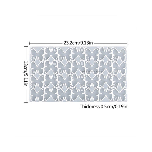 28 Cavity Letter Butterfly Keychain & Pendant Mould