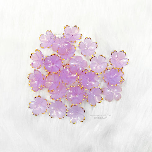 Light Purple Acrylic Cherry Blossom Flower Beads