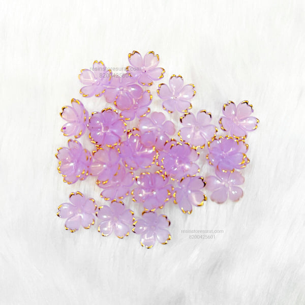 Light Purple Acrylic Cherry Blossom Flower Beads