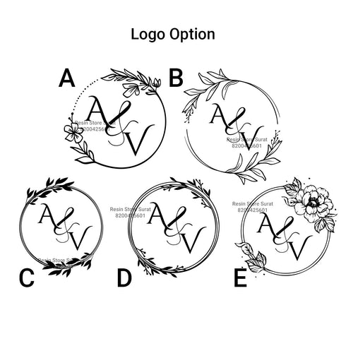 Initial logo & Couple name Custom Insert Sheet
