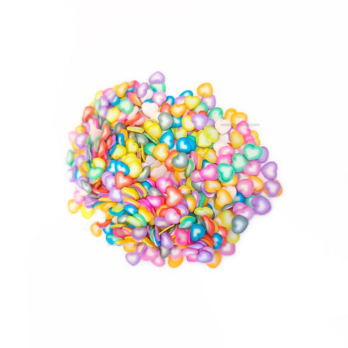 Colorful Lovely Heart Polymer Chips