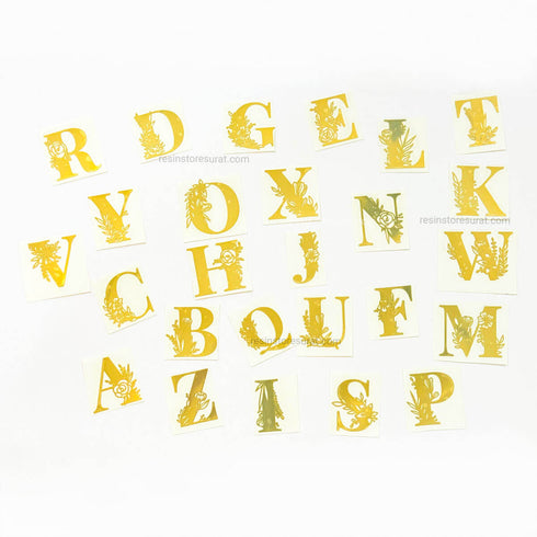 Custom Floral Alphabet Metal Sticker - 1 Inch