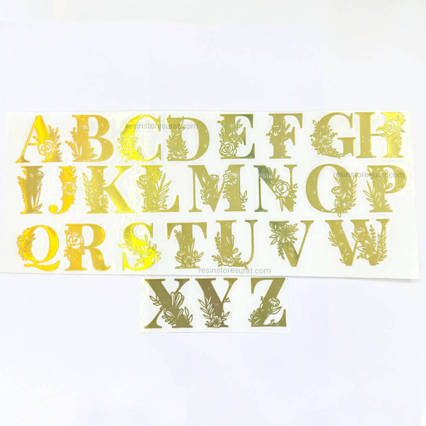 Custom Floral Alphabet Metal Sticker - 1 Inch
