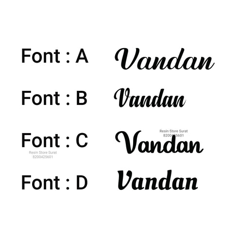 Alphabet Keychain Metal Sticker - 3 Name