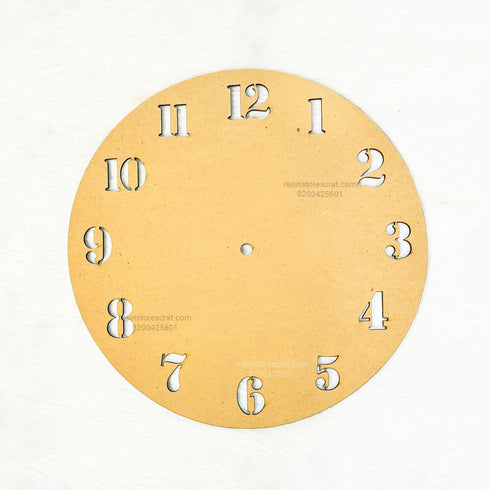 Number Cutout Clock MDF Base