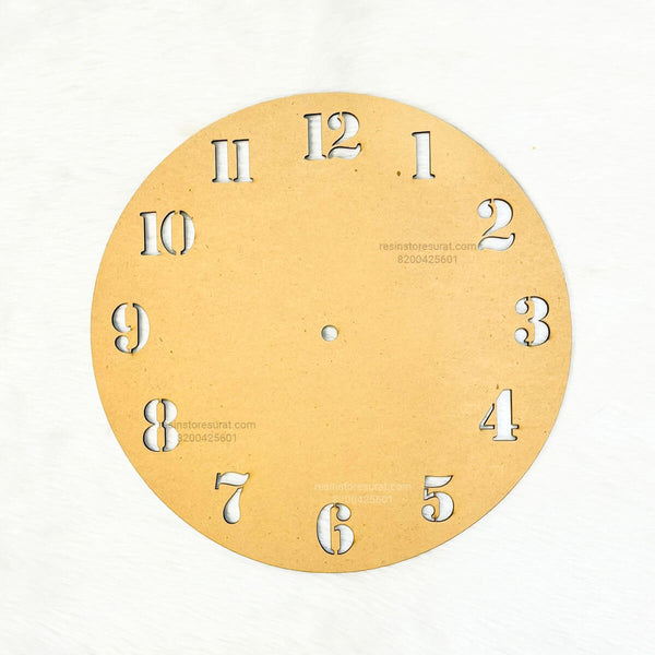 Number Cutout Clock MDF Base