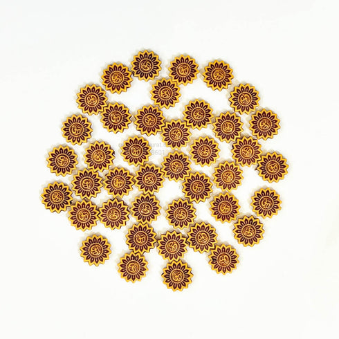 Designer Sun Om Wood Rakhi Beads