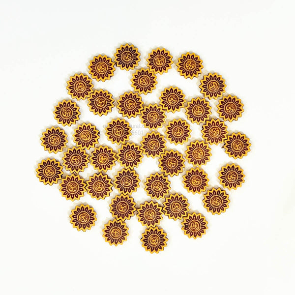 Designer Sun Om Wood Rakhi Beads