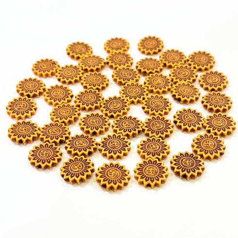 Designer Sun Om Wood Rakhi Beads