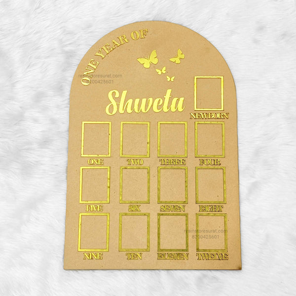 One Year Baby Acrylic + Mdf Cutout