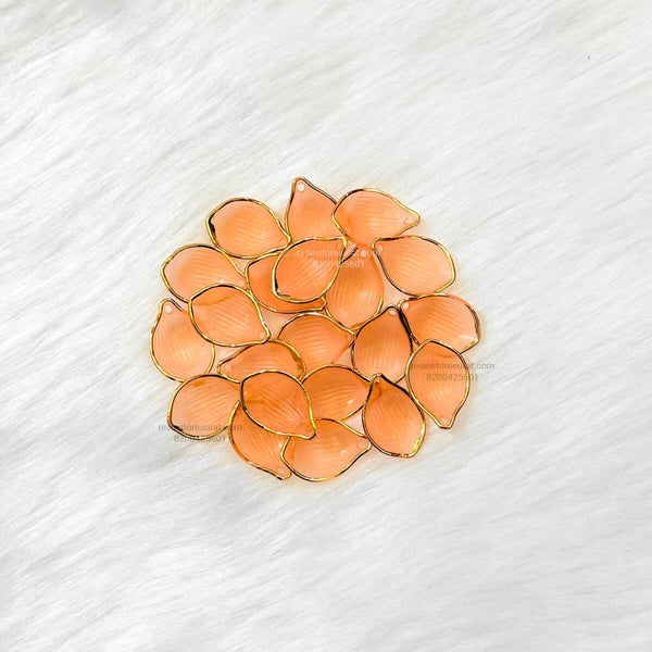 Orange Flower Petal Gold Line