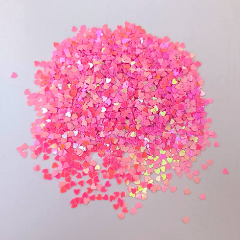 Heart Pink shiny Glitter
