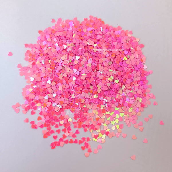 Heart Pink shiny Glitter