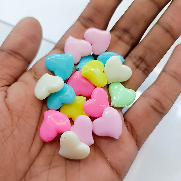 Plastic Heart Beads