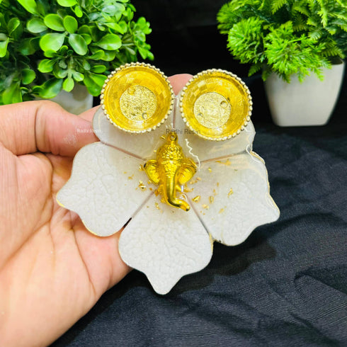 Readymade Flower Resin Pooja thali