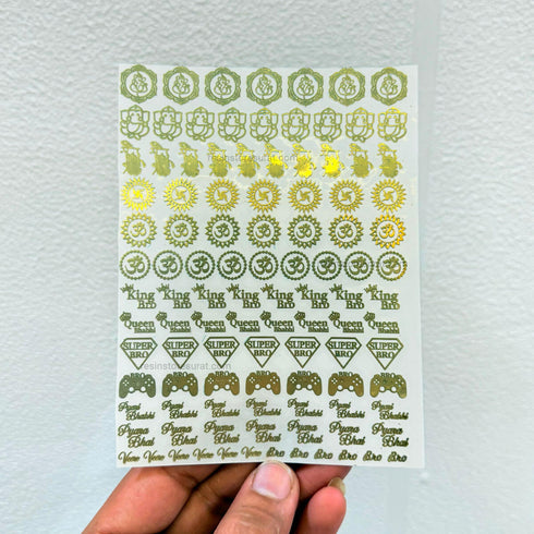Rakhi Metal Sticker A6 Sheet - E