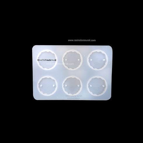 Agate Round Rakhi Mould 6 Cavity