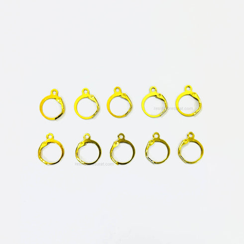 Round Earring Hook Gold - 5 Set