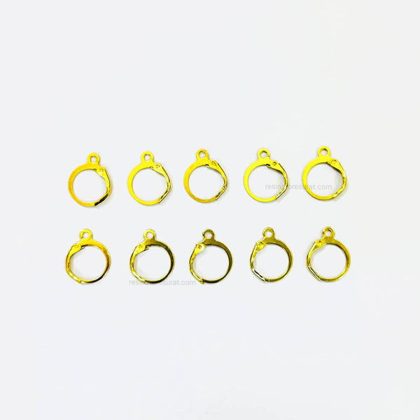 Round Earring Hook Gold - 5 Set