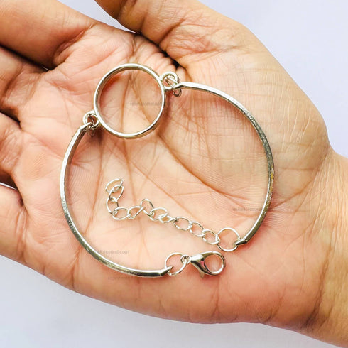 Silver Round Brass Bracelet