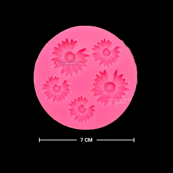 6 Cavity Small Daisy Flower Candle Mould 39-31